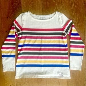 Talbots Color Stripe Crew Neck Top